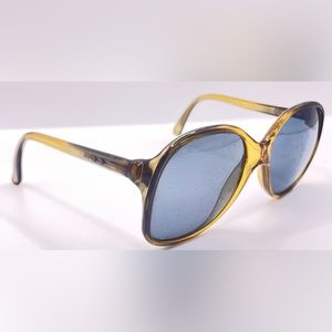 Vintage Terri Brogan 87B 20 Green Yellow Translucent Oval Sunglasses Frames Only